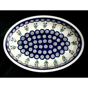 Ceramika Artystyczna Boleslawiec Polish Pottery 11" Ceramic Oval Baker Handmade
